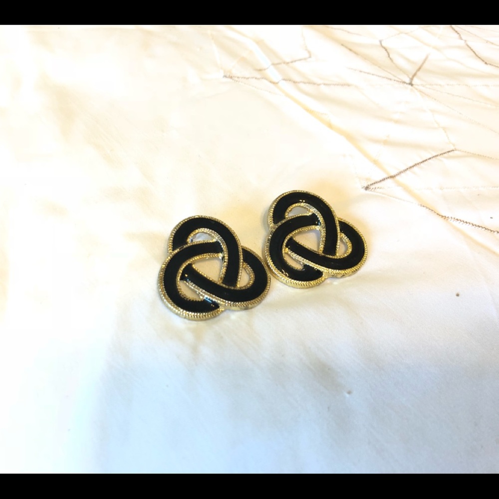Black and gold earrings